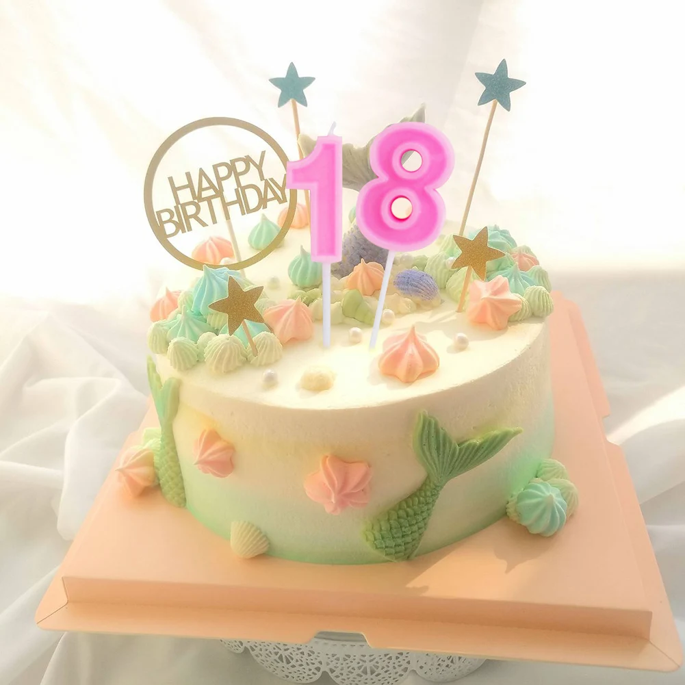 

1pcs Number Birthday Candles Cake Topper Birthday Party Decoration Wedding Cake Candle Favor Supplies Cake Decorating Tools