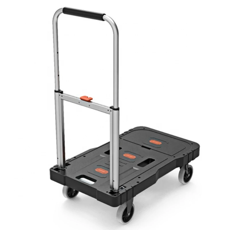

150kgs heavy duty Plastic Platform Trolley office use flatbed transport truck 68x40cm big base strengthen Plastic plate Dolly