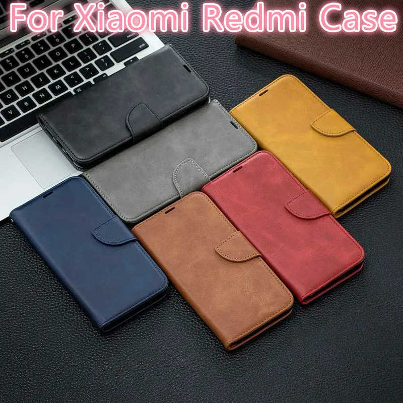 Кожаный чехол-бумажник из овечьей кожи для Xiaomi Redmi 10 10C 9 9A 9C 9T 8 8A Note 11 Pro Mi Poco X4 M4 |
