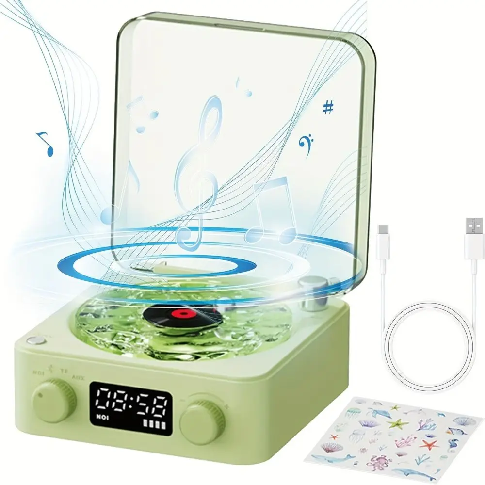 Музыкальный будильник Ретро Виниловый Bluetooth-динамик Сабвуфер Динамик