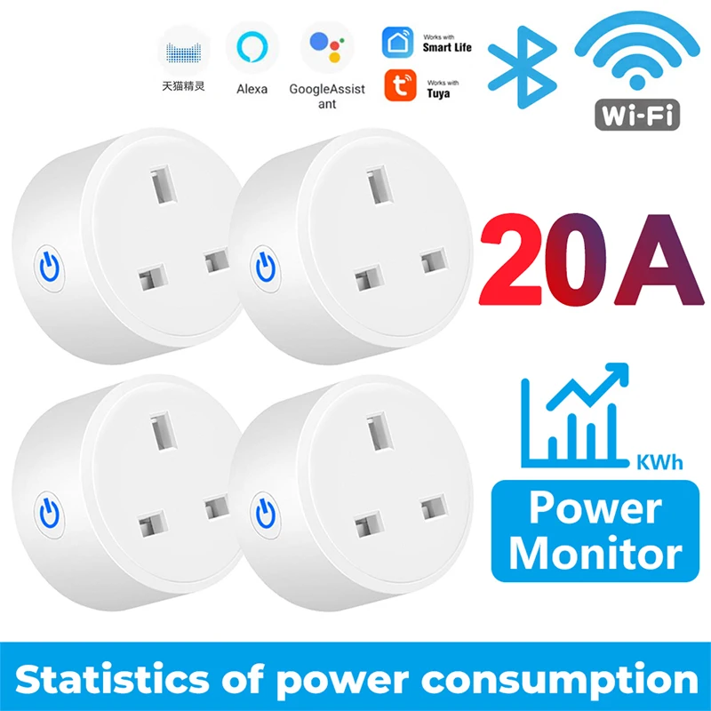 

Умная розетка с Wi-Fi, 16 А/20 А, с монитором питания