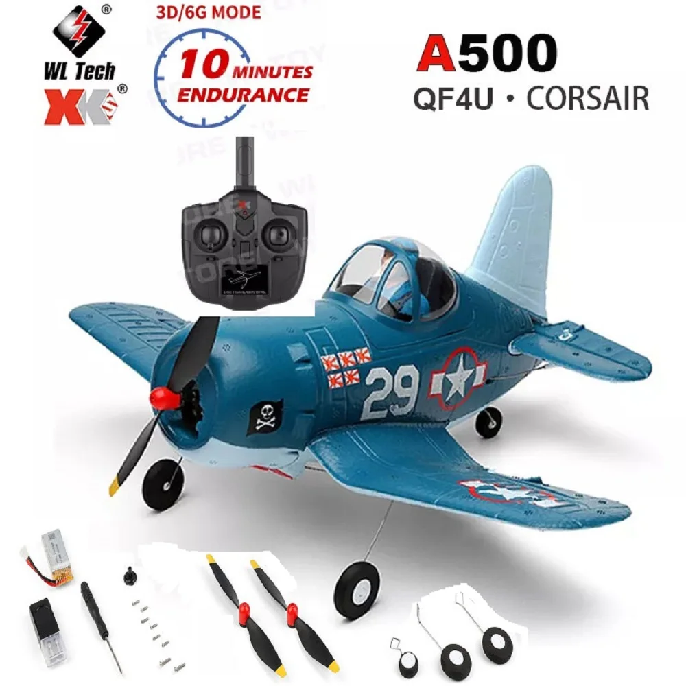 

WLtoys XK A500 A250 Qversion F4U пиратский истребитель 2,4G четырехканальный симулятор с дистанционным управлением планер радиоуправляемый самолет 6G система 3D игрушки для детей