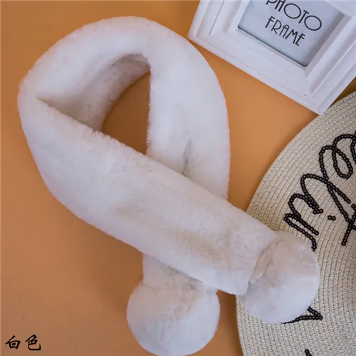 Воротник-шарф из искусственного кроличьего меха с помпоном 70 см * 9 Портативный