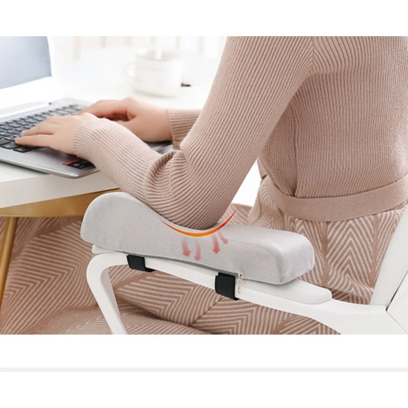 

1PC Memory Foam Chair Armrest Pads Black Grey Computer Chair Armrest Cushion Relief Elbows Forearm Pressure Pad for Home Offiice