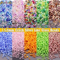 5g 1 5 4mm transparent cezch silver line glass beads 150 120 80 spacer seed beads for jewelry making diy sewing accessories