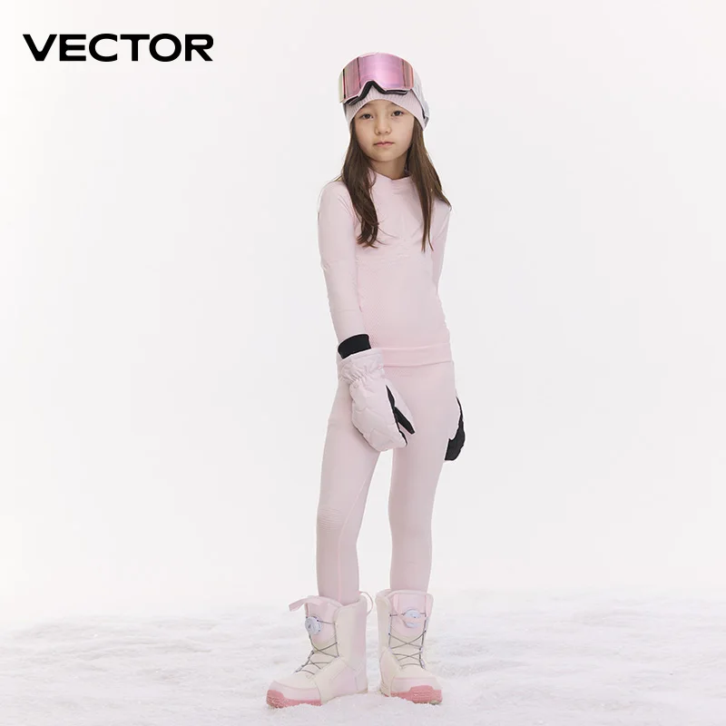 Фото Комплекты термобелья VECTOR для детей (мальчиков и девочек) для катания на лыжах, быстросохнущие спортивные костюмы, футболки и куртки для фитнеса и тренировок №1