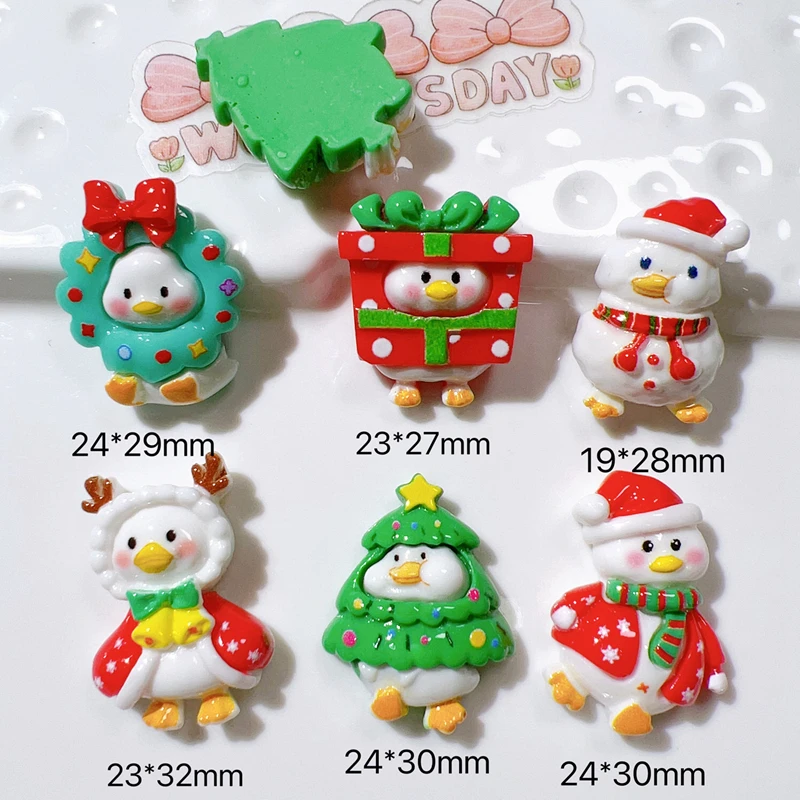 10 шт. милые Яркие интересные Мультяшные животные Рождественская утка Серия Смола