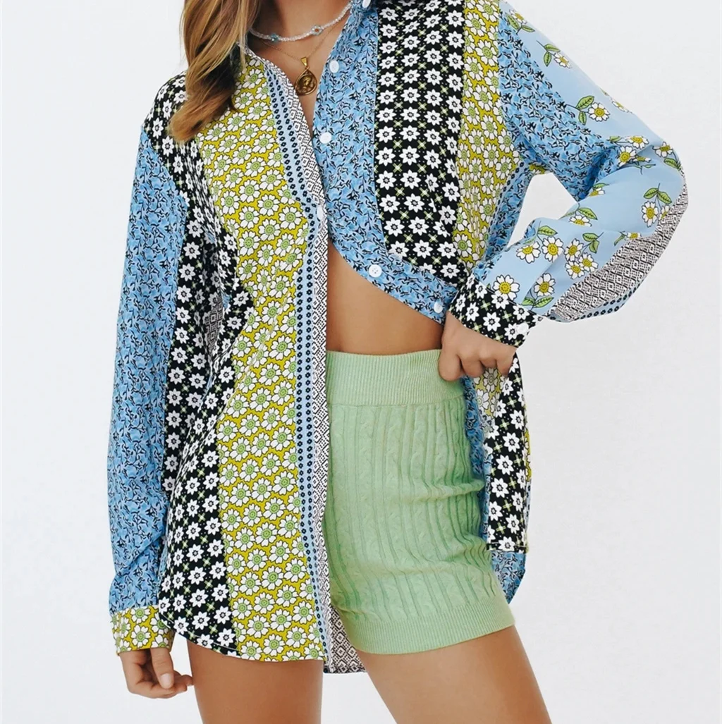 

Spring and Summer New Women's Clothing 2022 Fashion Temperament Casual Printing Shirt Long-Sleeve
