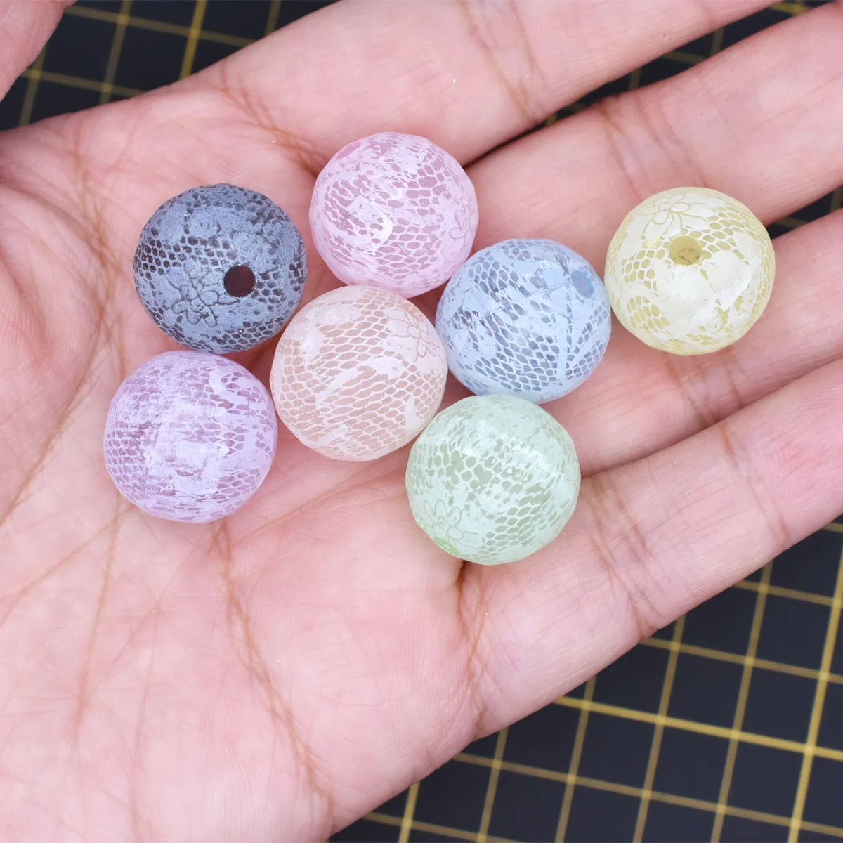 

10 шт./упаковка, акриловые кружевные бусины