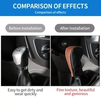 pu leather car gear lever cover universal auto gear stick protector waterproof dustproof textured shift gear cover hand sewn