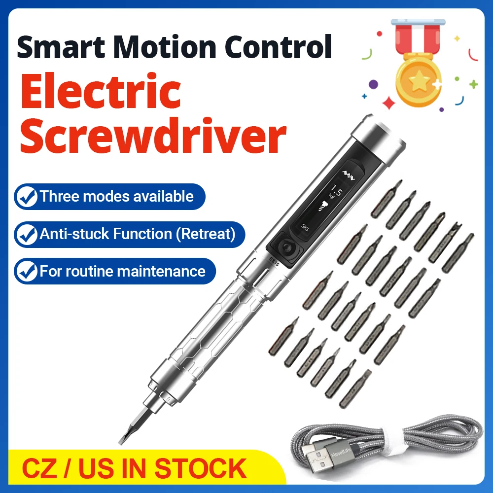 

MINIWARE ES15 Smart Motion Control Electric Screwdriver Handheld Screwdriver High Precisions Cordless Screwdriver With 24Pcs Bit