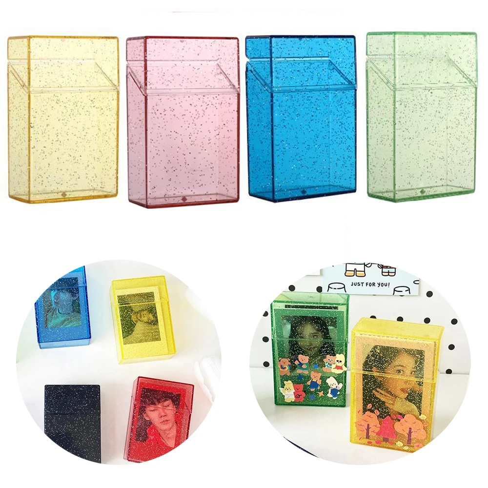 

Kpop Idol Photo Storage Box Blingbling Transparent Photo Storage Box 3 Inch Photocard Holder Card Holder Instax Polaroid Albumes