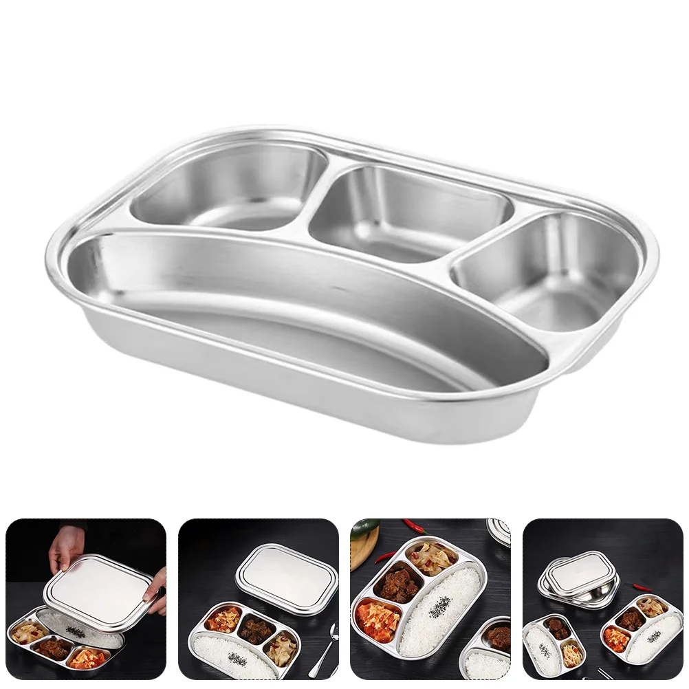 

1 Set Practical Premium Factory Lunch Box Preservation Plate for Three Meals
