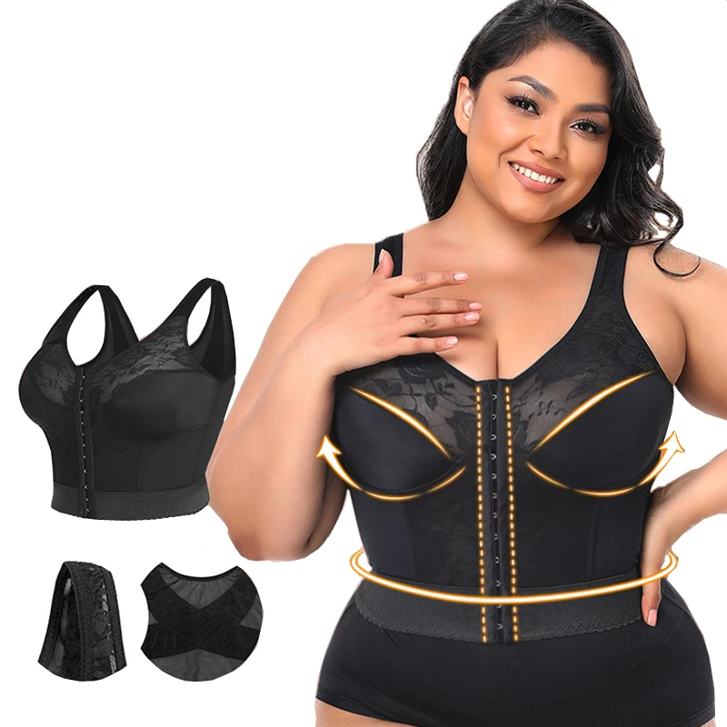 

Женское корректирующее белье, бюстгальтер 3-в-1, корректирующий пояс для талии, Корректор осанки, нижнее белье с эффектом пуш-ап, корсет для п...