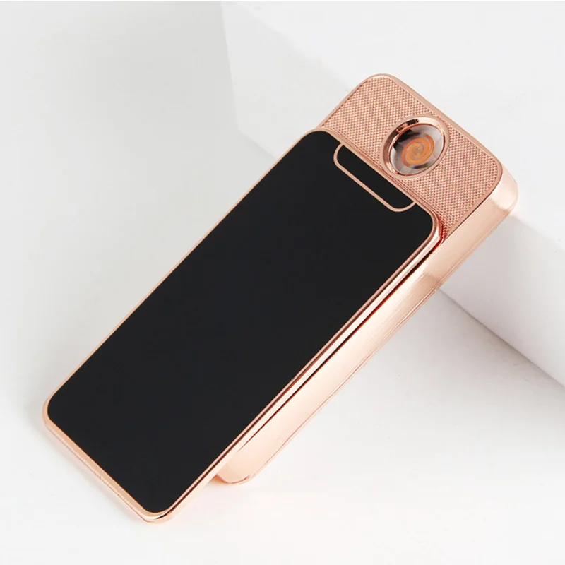 

Mini Phone Electronic Lighter Portable Metal USB Rechargeable Tungsten Ignition Cigarette Lighter Gift Box Smoking Accessories
