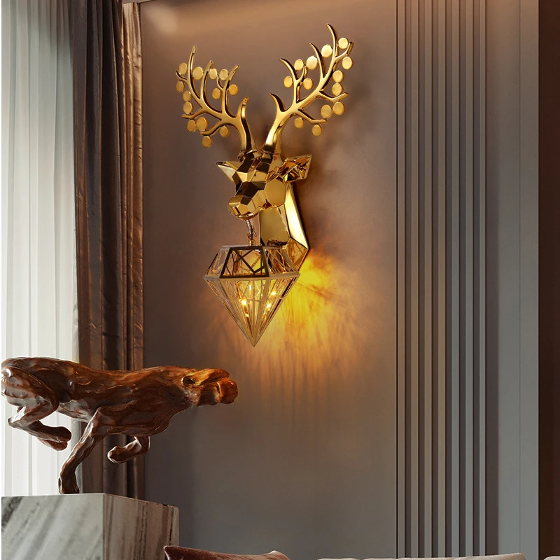 

Vintage Deer Head Wall Lamp Nordic Resin Antler Led Wall Lamp for Living Room Bedroom Corridor Lamp Home Decor Lighting Fixtures