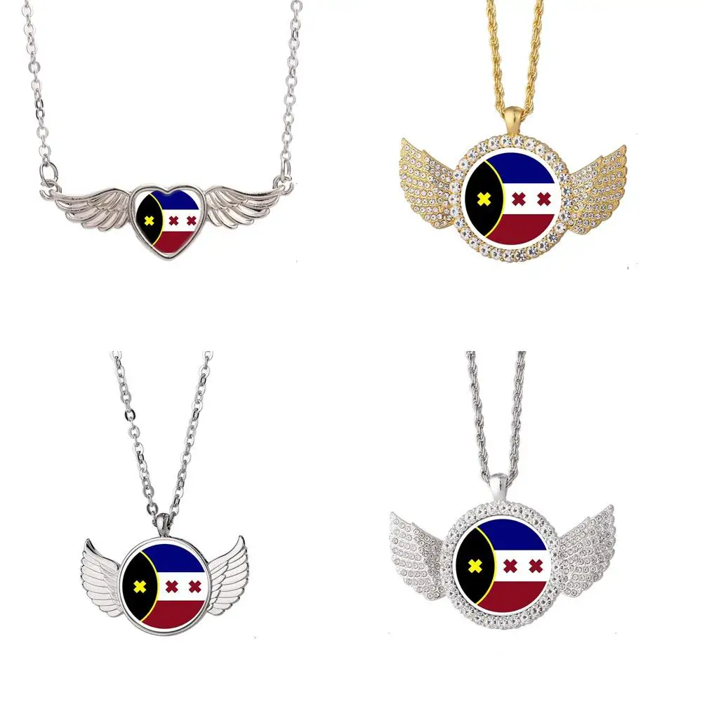 

Ожерелье с подвеской в виде флага, круга манберга, ангела, крыла, модные ювелирные украшения