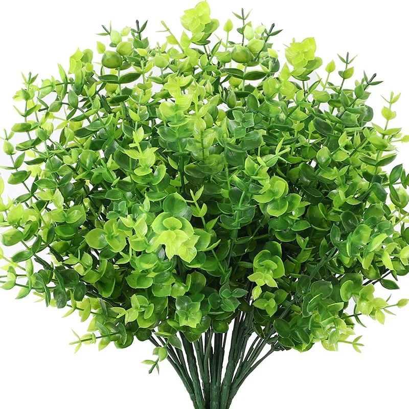 

20 Pack Artificial Greenery Outdoor Eucalyptus Plants Boxwood Shrubs Stems For Home Farmhouse Garden Office Wedding