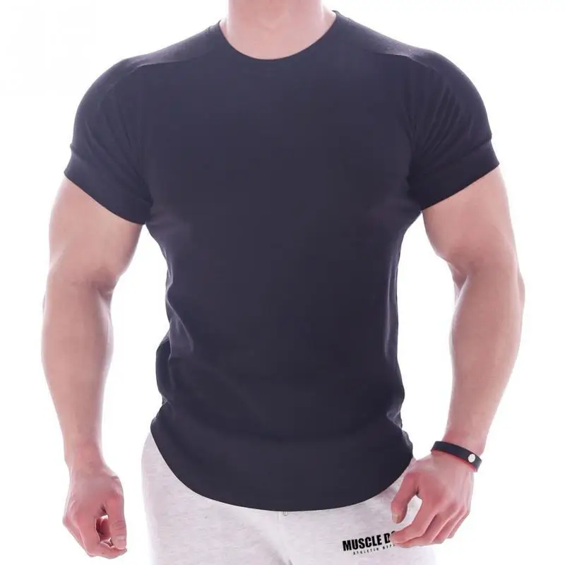 

Summer Men's T-shirt Solid Color T-shirts O-Neck Brand Tees Men Short Sleeve Tops Sportswear Running Jogging Fitness Clothes