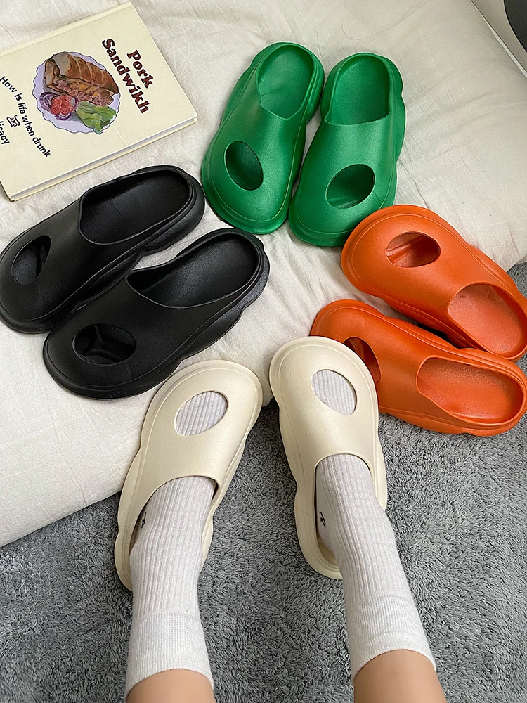 

Тапки женские летние из ПУ кожи, на плоской подошве