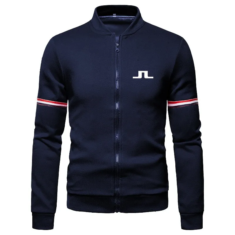 

New Mens Long Sleeve Golf Jacket Spring Autumn Casual Sport Stand Collar Sweatshirt Zipper Sweater Coats Male Bomber Jackets