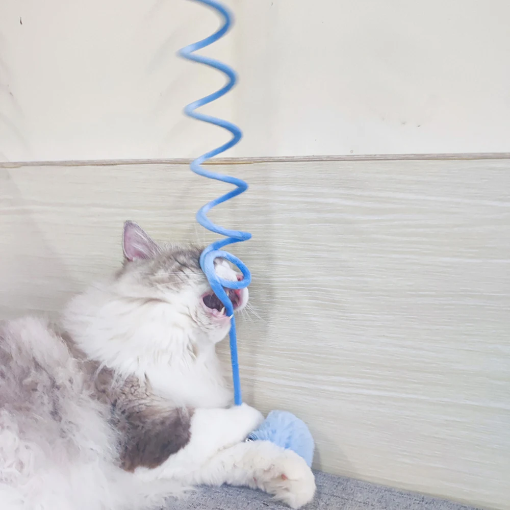 

Interactive Cat Toy Funny Self-hey Hanging Door Spring Rope Feather Automatic Cats Stick Cat Plush Automatic Toy Pets Supplies