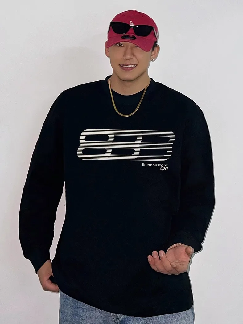 Hip Trendy Brand American Long sleeves Shirt Men Autumn 2024 New Print Plus size Loose Heavy Cotton Top