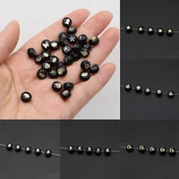 hot 8mm black gold mix design shell beads flat round loose space bead for jewelry handmade diy women bracelet necklace crafts