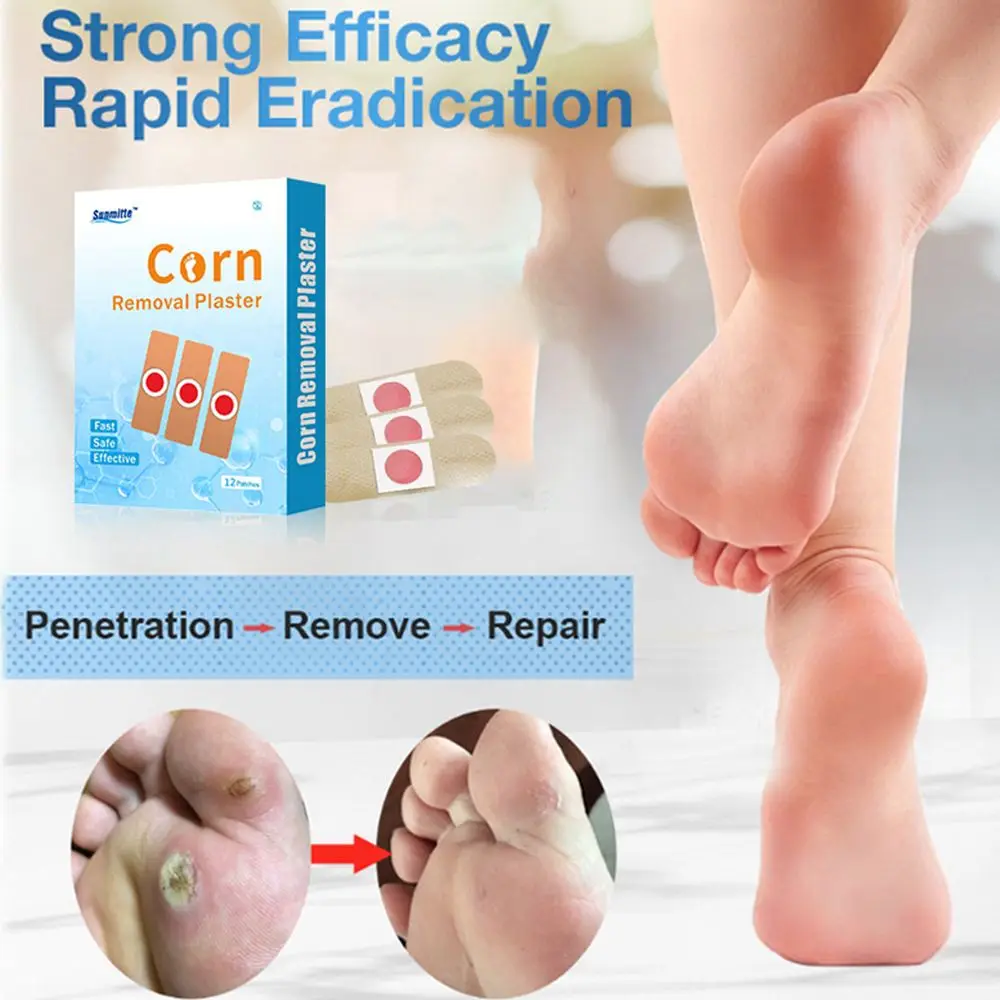 

Простой в использовании 12 пластырей/коробка, пластырь для ухода за кожей, удаление мозолей, уход за ногами, бородавки