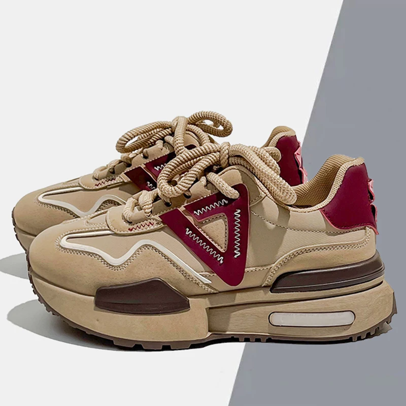 Женские кроссовки на платформе Повседневная Уличная обувь шнуровке удобная