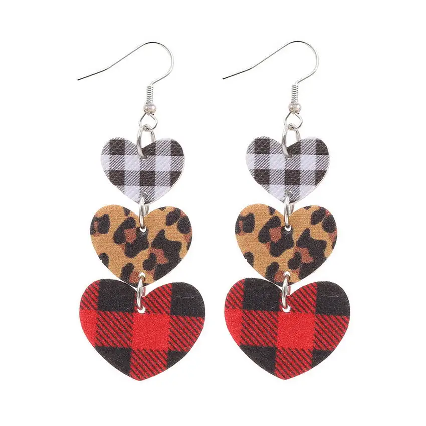 Серьги-подвески из искусственной кожи с леопардовым и Буйволом