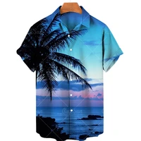men%e2%80%98s shirt hawaiian 3d coconut tree holiday beach short sleeve tees print oversized loose blouse vintage unisex top clothes 5xl