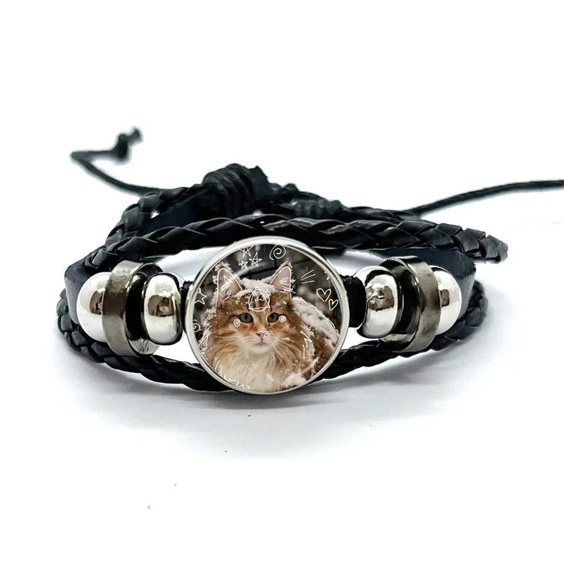 Фото Therian Symbol Cat Wolf Fox Therian Браслеты Художественные многослойные плетеные браслеты Браслеты Ювелирные изделия ручной работы Подарки №3