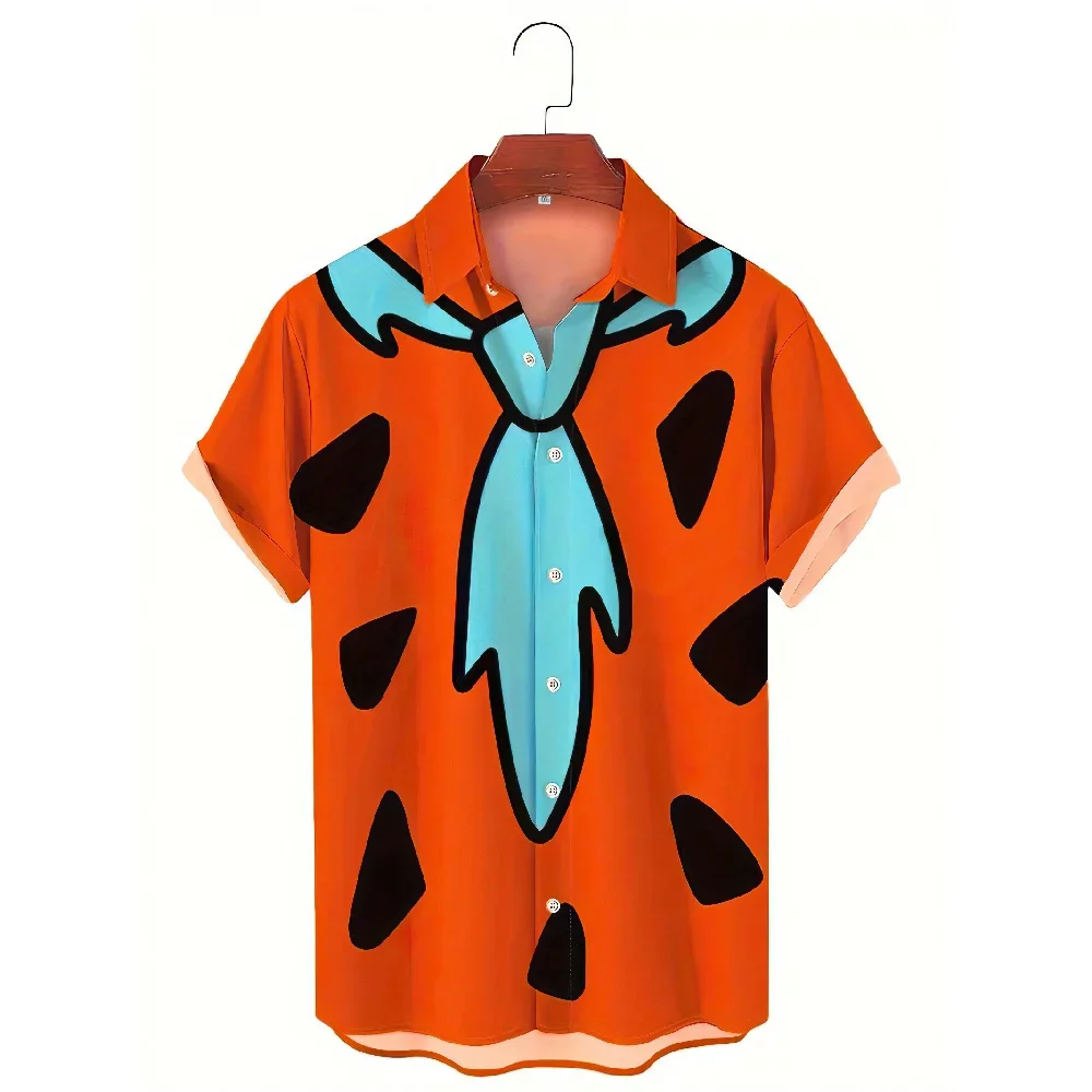 Flintstones современная мультяшная галстук с принтом летняя мужская рубашка коротким