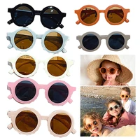 vintage cute kids sunglasses child colorful round frame sun glasses baby children uv400 girls boys decorative mirror glasses