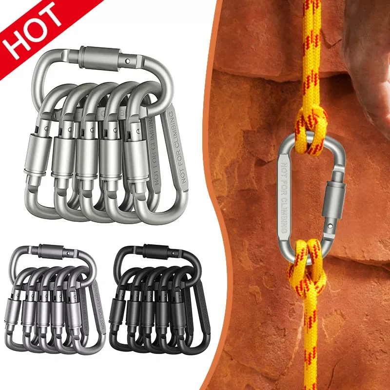 

6x Backpack Carabiner Keychain Outdoor Camping Aluminum Alloy D-ring Snap Clip Lock Buckle Hook Mountain Climbing Tool
