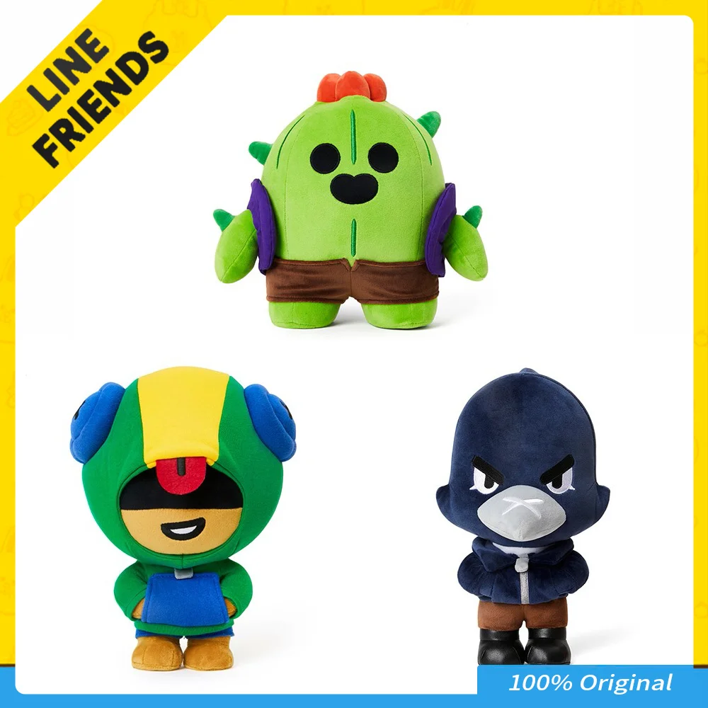 

LINE FRIENDS Original BRAWL STARS Standing Doll 25CM Anime Cartoon Surrounding Plush Doll EL PRIMO COLT Standing Doll