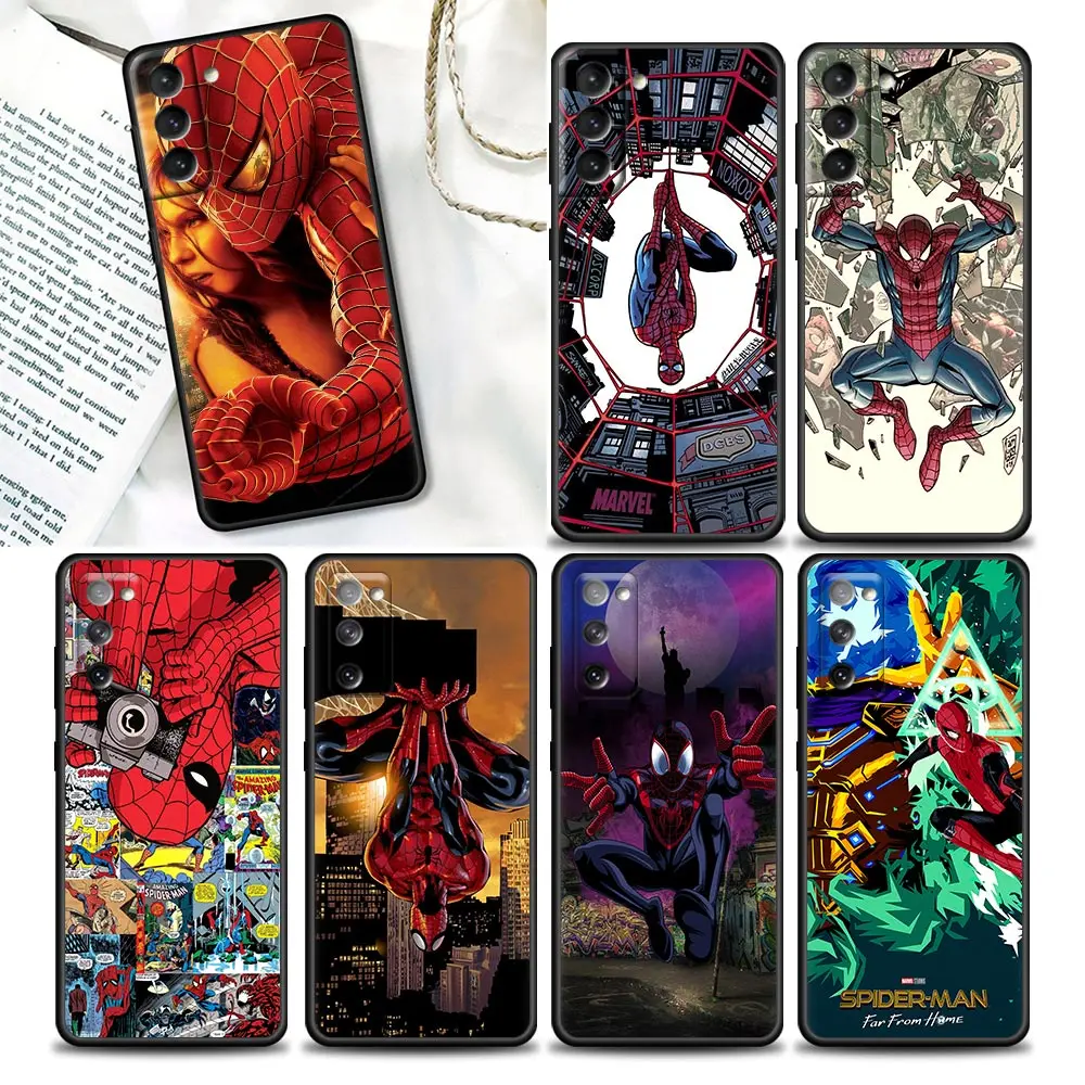 

Marvel Heros Spiderman Fundas Coque Phone Case for Samsung Galaxy S22 S7 S8 S9 S10e S21 S20 Fe Plus Ultra 5G Cases Funda Capa