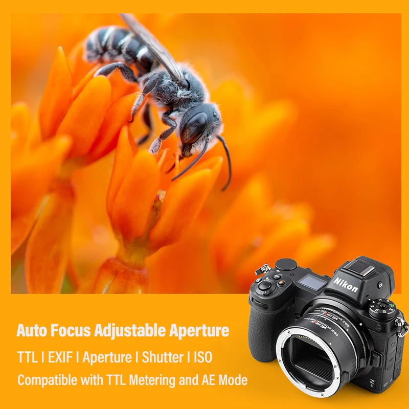 Фото Адаптер-удлинитель для макросъемки AF Macro Extension Tube Lens Adapter Viltrox DG-Z Nikon Z с автофокусом для камер Nikon Z (Z6 II, Z7, Z50, Z7 II, Z5, Z9, Zfc) №4