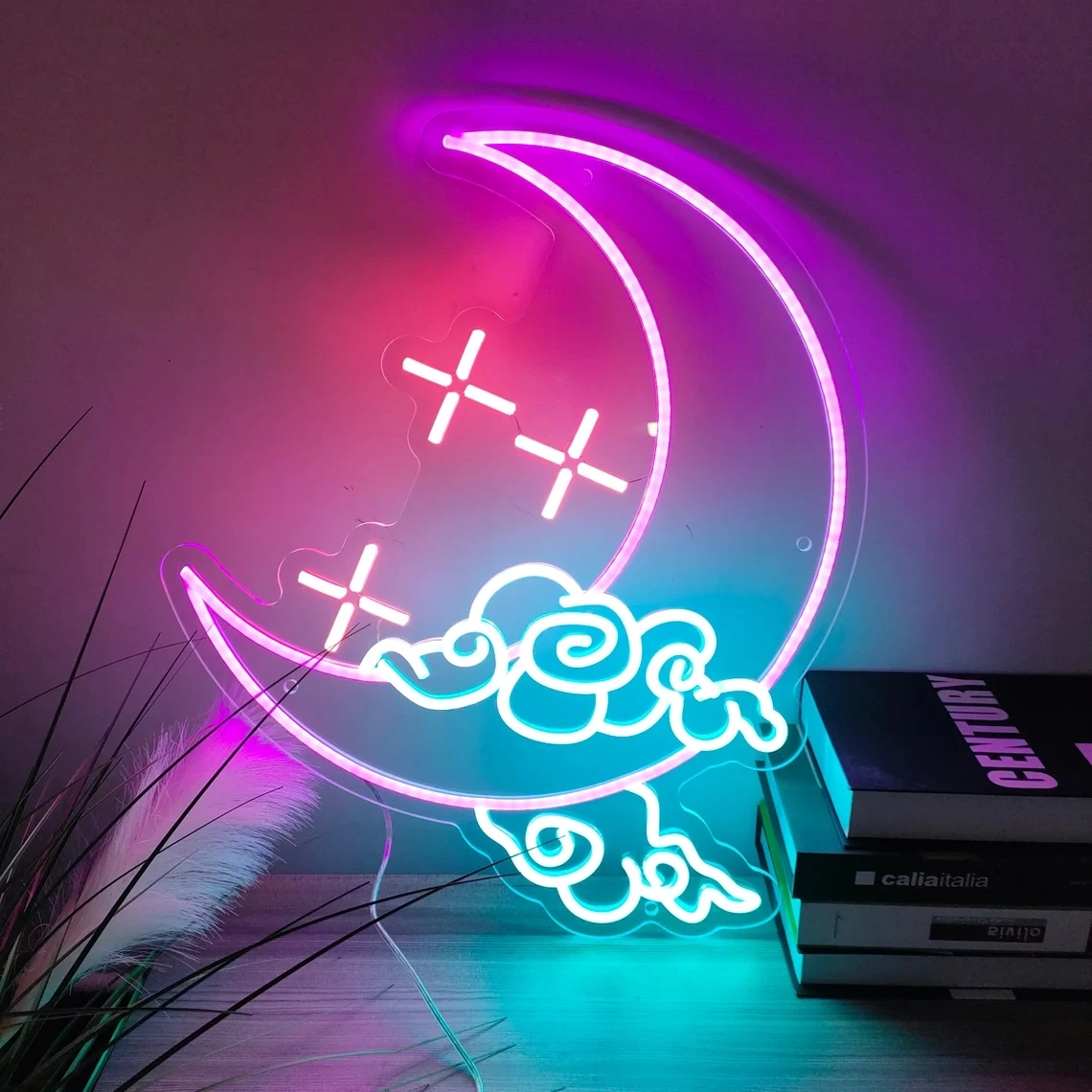 

Неоновая вывеска Moon Cloud Star, индивидуальное искусство