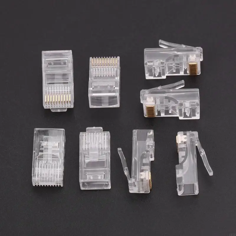 103f 50pcs 10p10c RJ45 RJ48 RJ50 CAT5E UTP Ethernet Swint Модульная кристаллическая заглушка 10-контактный