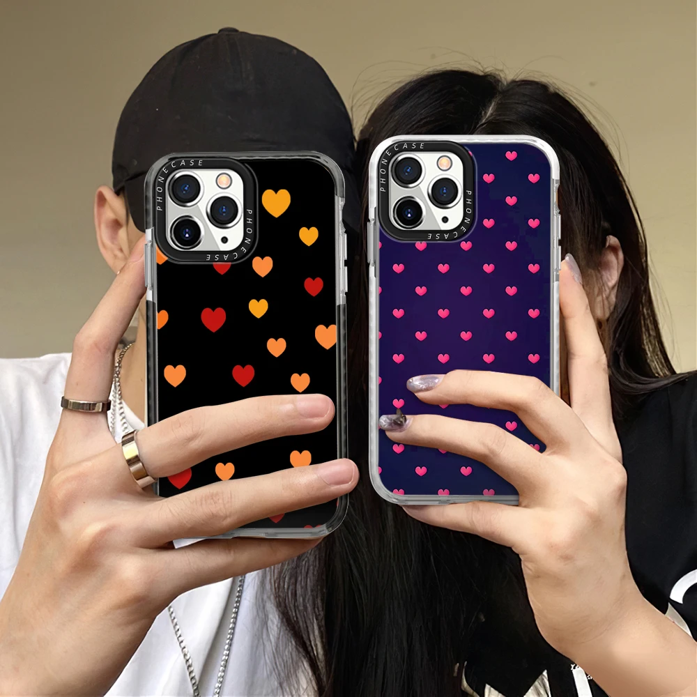 

Love Heart Phone Case for iPhone 14ProMax 13Pro 12ProMax Silicone Cover for iPhone 14 14Plus 11 Pro Max Transparent Carcasa