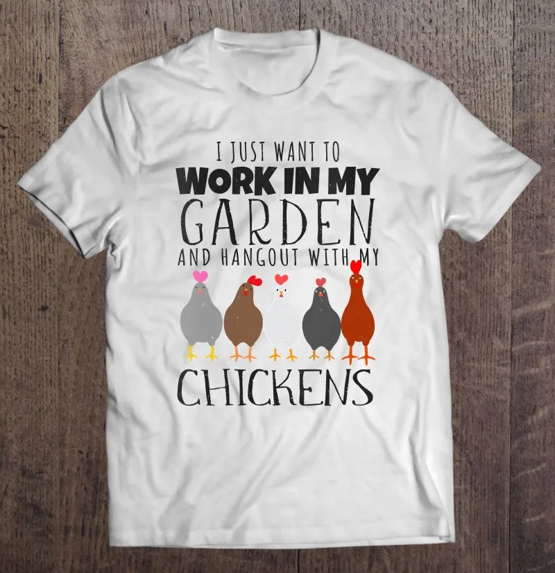 

Я просто хочу поработать в своем саду с цыплятами, мужские футболки с V-образным вырезом, футболки собственного дизайна для пары, топы с прин...