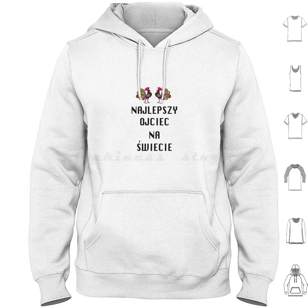 

Best Dad With Polish Folk Art 'Najlepszy Ojciec Na Swiecie' Hoodies Long Sleeve Lowickie Lowickie Wzory Polish Polish