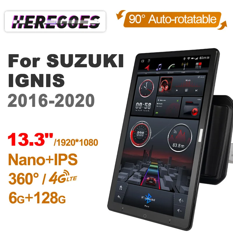13 3 &quot1920*1080 Nano Android 10 автомобильный DVD-плеер для SUZUKI IGNIS 2016-2020 Авто вращающийся GPS