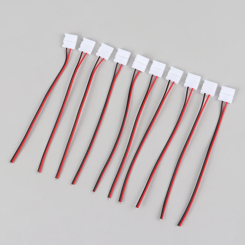 

10Pcs 2 Pin 8mm 10mm LED Strips Lights Connector Splice Clip LED Strip Light PCB Connector Adapter For SMD 3528 5050 5630