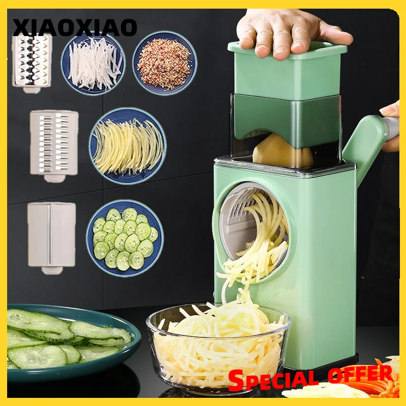 

Multifunctional Drum Vegetable Cutter Kitchen Household Circular Rotary Grater Hand Slicer Tool Salad Fast Shredder Cocina