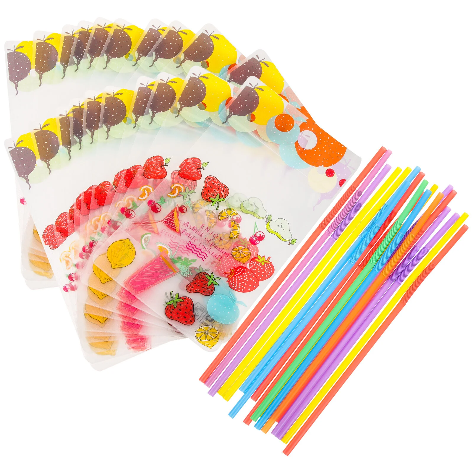 

50 Sets Convenience Drink Bag Plastic Drinking Pouches Fruit Tea Drinks Child Adult Yogurt