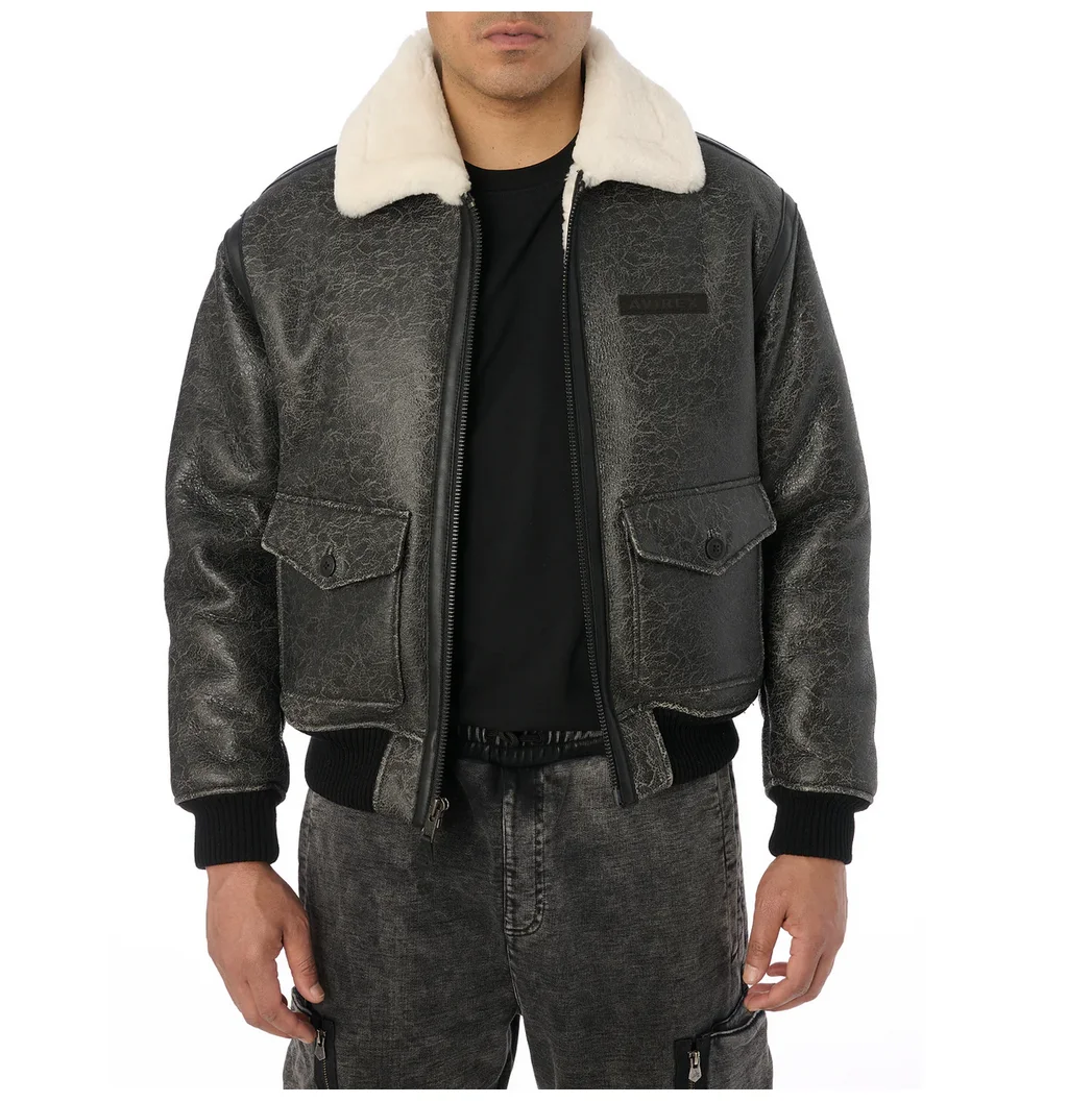 AVIREX осенний новый список европейский мех из овечьей кожи мужская теплая