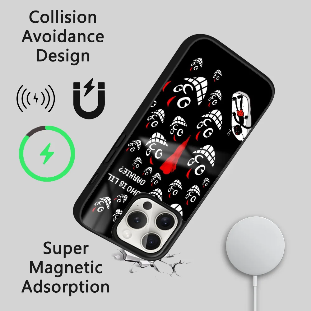 Чехол для телефона Lil D-Darkie Rapper iPhone 16 15 14 13 12 11 Pro Max Plus Mini Magsafe Mirror беспроводной